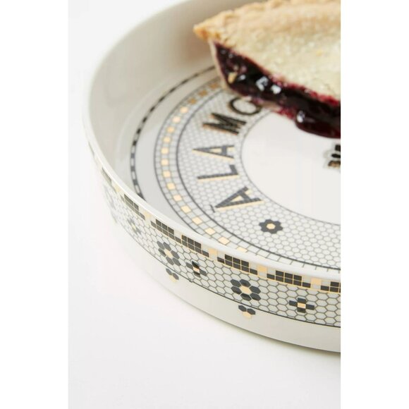 Anthropologie Bistro Tile Pie Dish Quiche Baking Pan Stoneware 1920s French Art - Picture 4 of 12